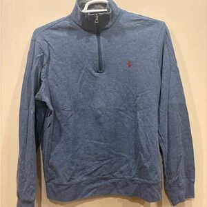 Ralph Lauren Blue Quarter-Zip Pullover with Red Logo